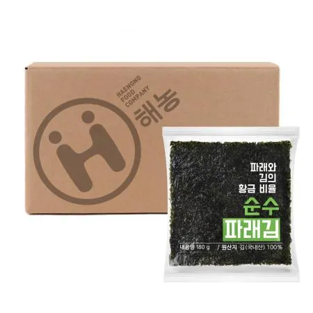 해농 순수 파래김 180g(100매) 20봉