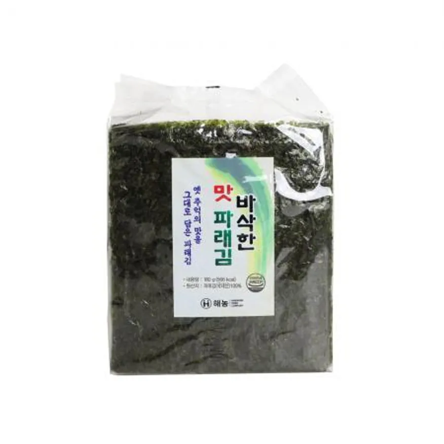 해농 맛 파래김 180g(100매) 4봉 이미지