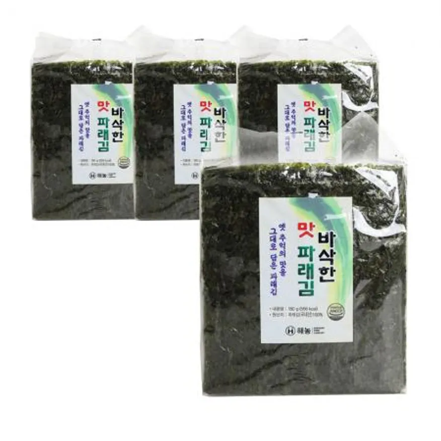 해농 맛 파래김 180g(100매) 4봉 이미지