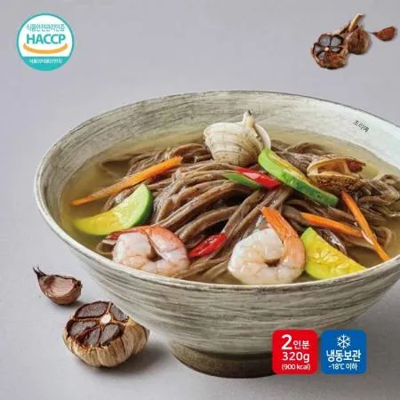 흑마늘 생 칼국수 바지락 칼국수 4인분 이미지
