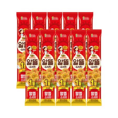 롯데햄 알뜰소시지 500g 10개 옛날도시락 반찬 분홍소세지