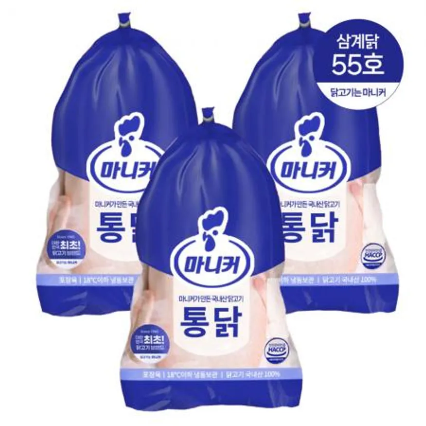 마니커 삼계 55호 530g 3봉 삼계탕용 통닭 냉동 생닭 이미지