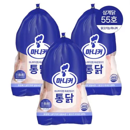 마니커 삼계 55호 530g 3봉 삼계탕용 통닭 냉동 생닭 이미지
