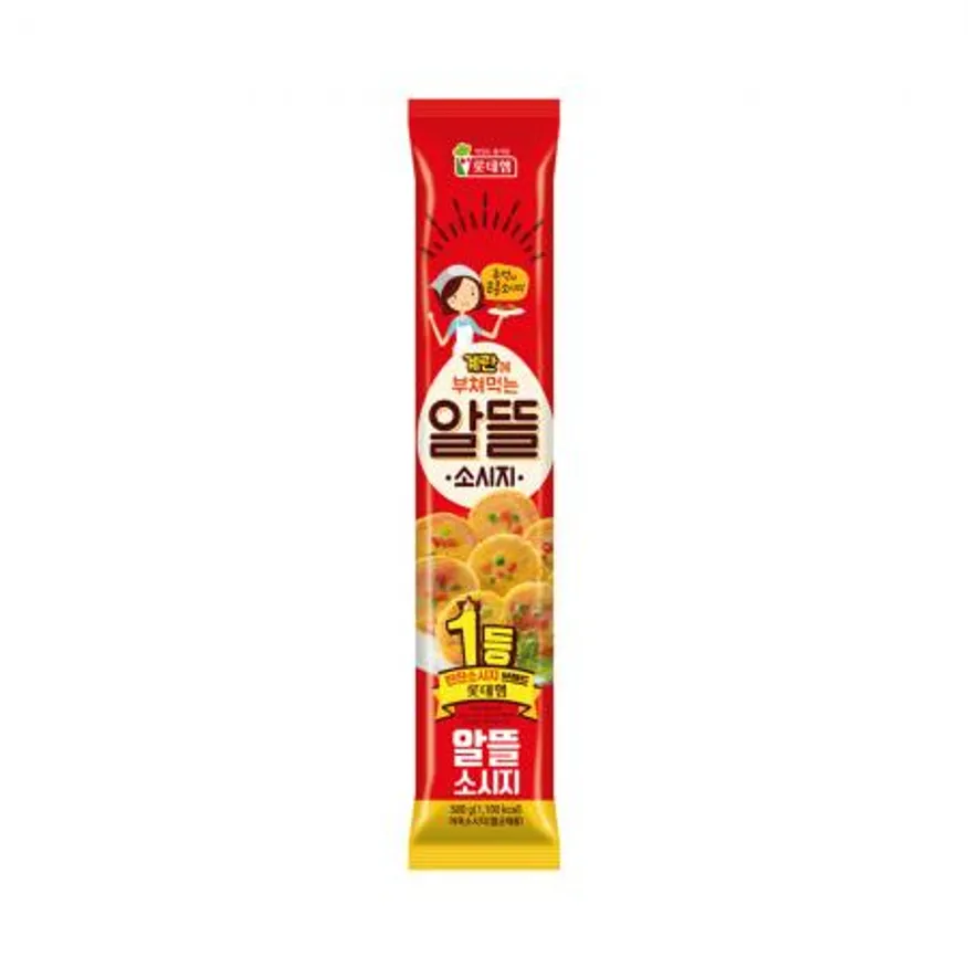 롯데햄 알뜰소시지 500g 옛날도시락 반찬 분홍소세지 이미지