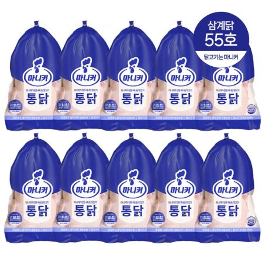 마니커 삼계 55호 530g 10봉 삼계탕용 통닭 냉동 생닭 이미지