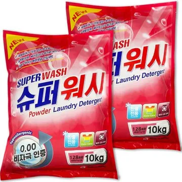 슈퍼워시 가루세제 10kgx2개 찬물 대용량 세탁세제