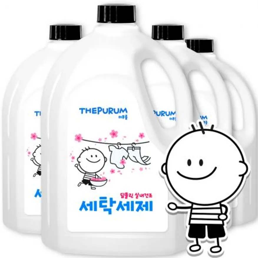 더푸룸 비건 액체세제 실내건조 세탁세제 체리블라썸향 2.5L 4개 이미지