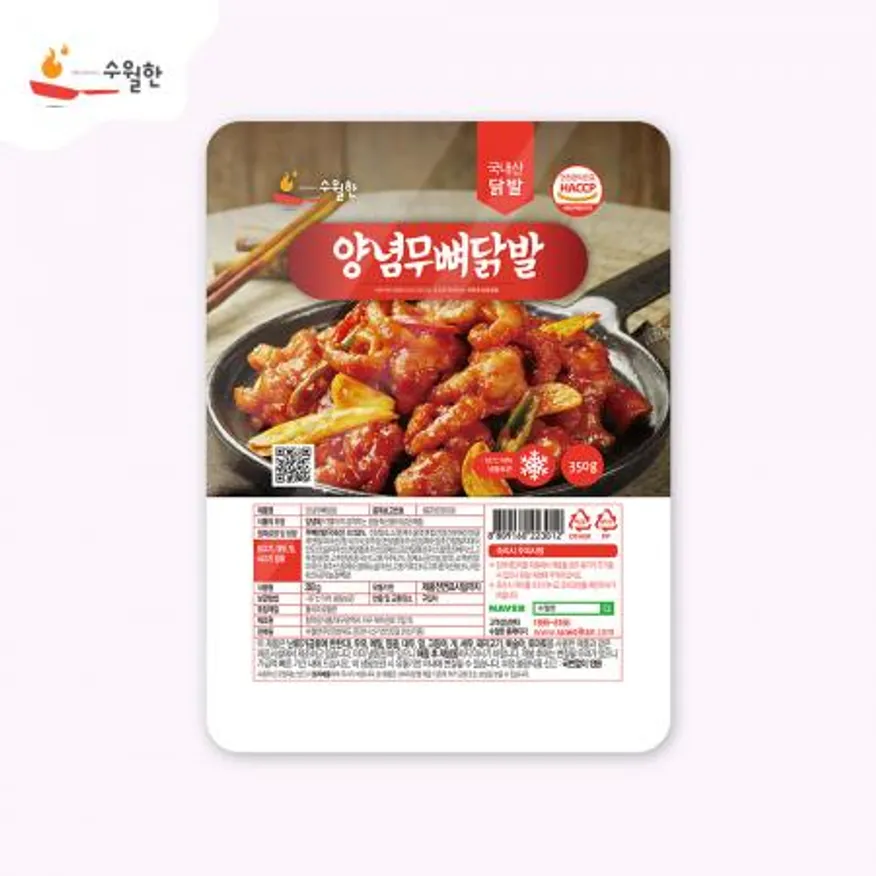 양념무뼈닭발(국내산) 1.75kg, 350g * 5개 이미지