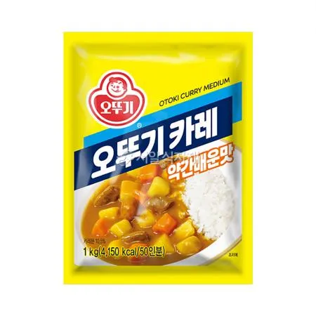 오뚜기 카레 가루 분말 약간 매운맛 1kg (50인분) 대용량 업소용 식당용