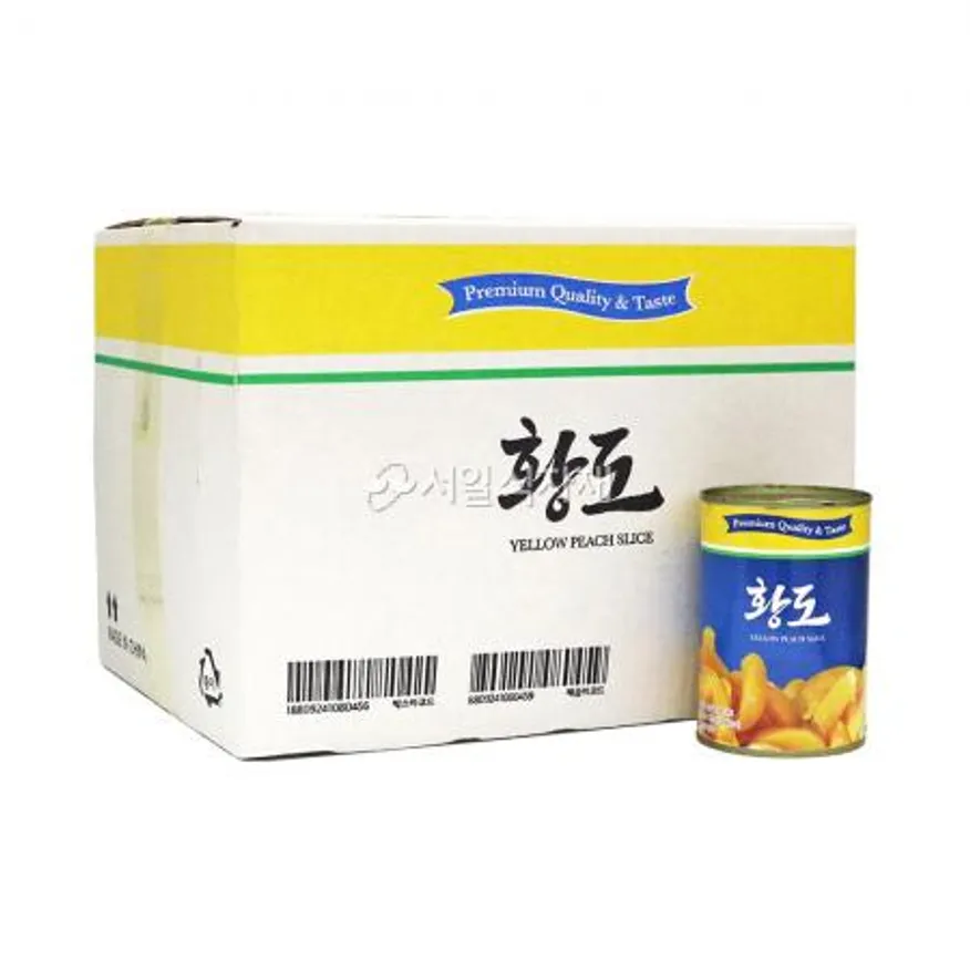 삼도 황도 슬라이스 425g X 24개 1박스 캔 과일 복숭아 통조림 이미지