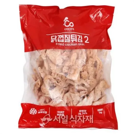 코코스 닭 껍질 튀김 1kg 가죽 스킨 껍데기 요리 안주 야식