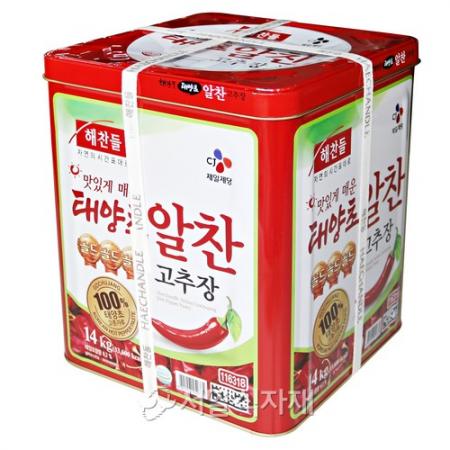 해찬들 맛있게 매운 태양초 알찬 고추장 골드 14kg 말통 업소용 대용량