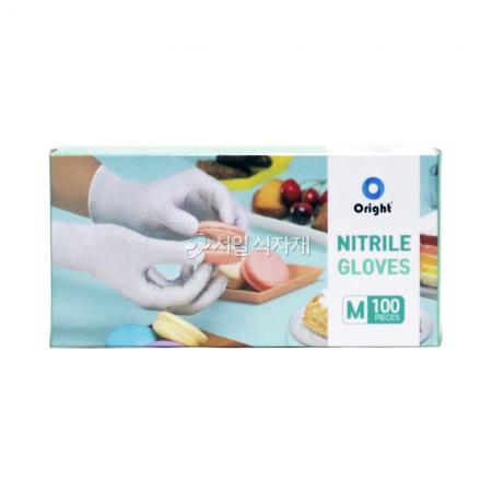 오라이트 니트릴 위생 장갑 흰색 중(M) 100매