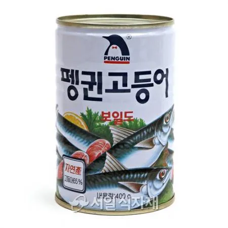 펭귄 고등어 보일드 400g 통조림 캔