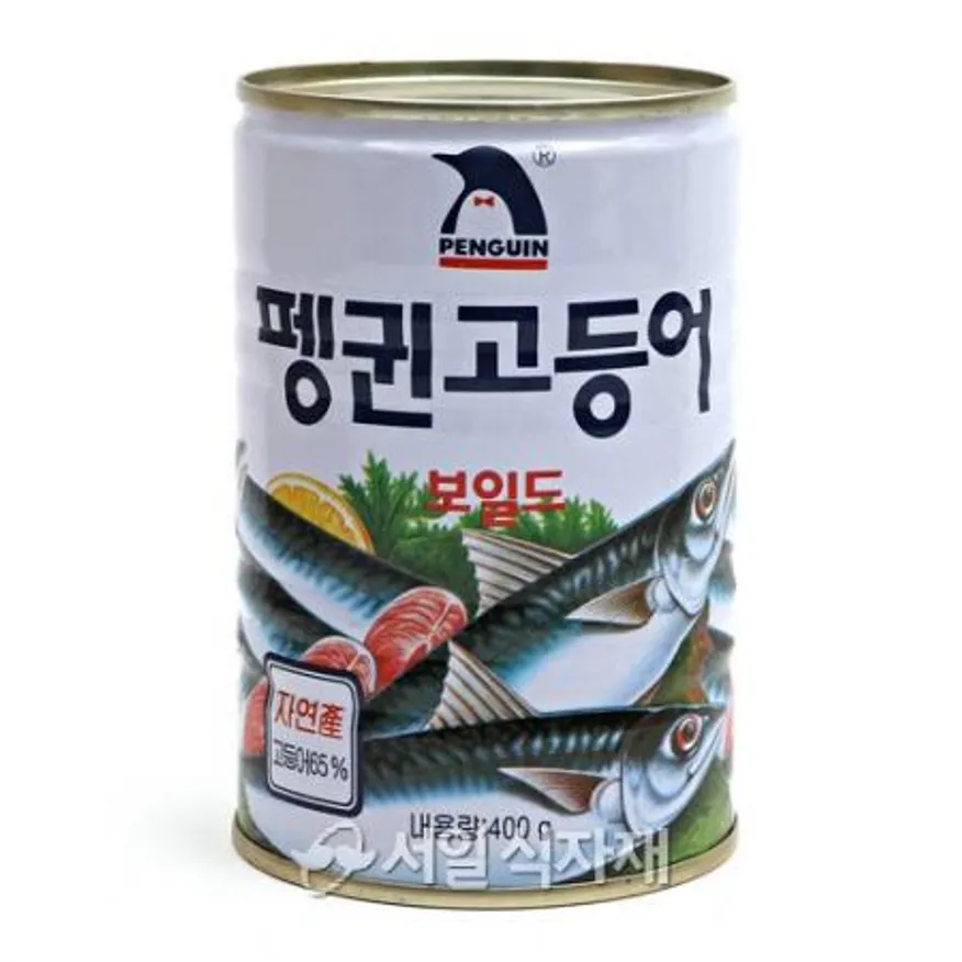 펭귄 고등어 보일드 400g 통조림 캔 이미지
