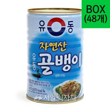 유동 자연산 골뱅이 통조림 캔 400g X 24개 1박스