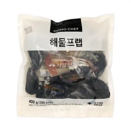 모노쉐프 해물 프랩 400g 모듬 믹스 홍합 탕 전골 요리 오징어 조개 꽃게 새우