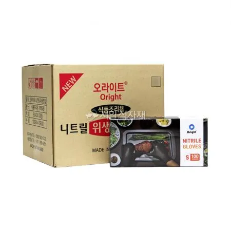 오라이트 니트릴 위생 장갑 검정색 소(S) 100매 이미지