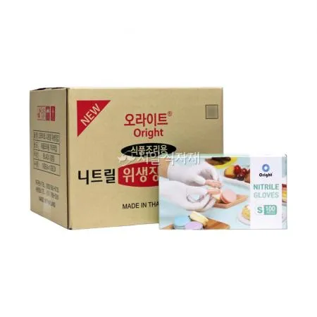 오라이트 니트릴 위생 장갑 흰색 소(S) 100매 이미지