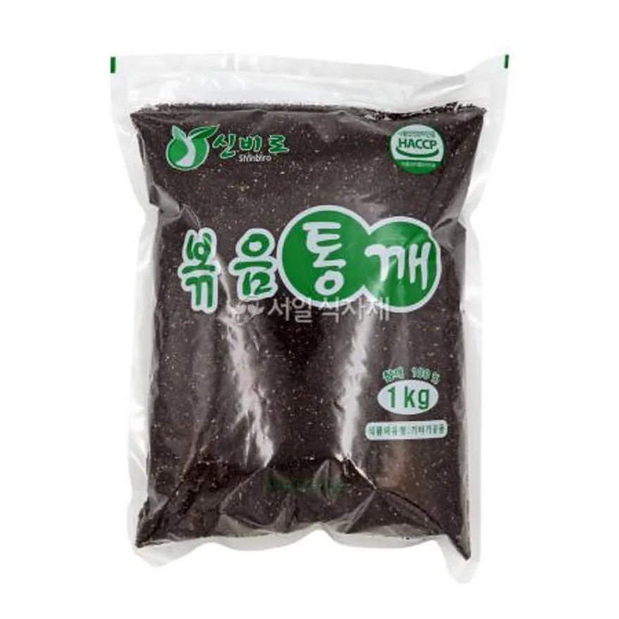진성푸드 신비로 볶음 검정 깨 1kg 볶은 통깨 검은깨 흑임자 이미지