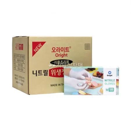 오라이트 니트릴 위생 장갑 흰색 중(M) 100매 이미지
