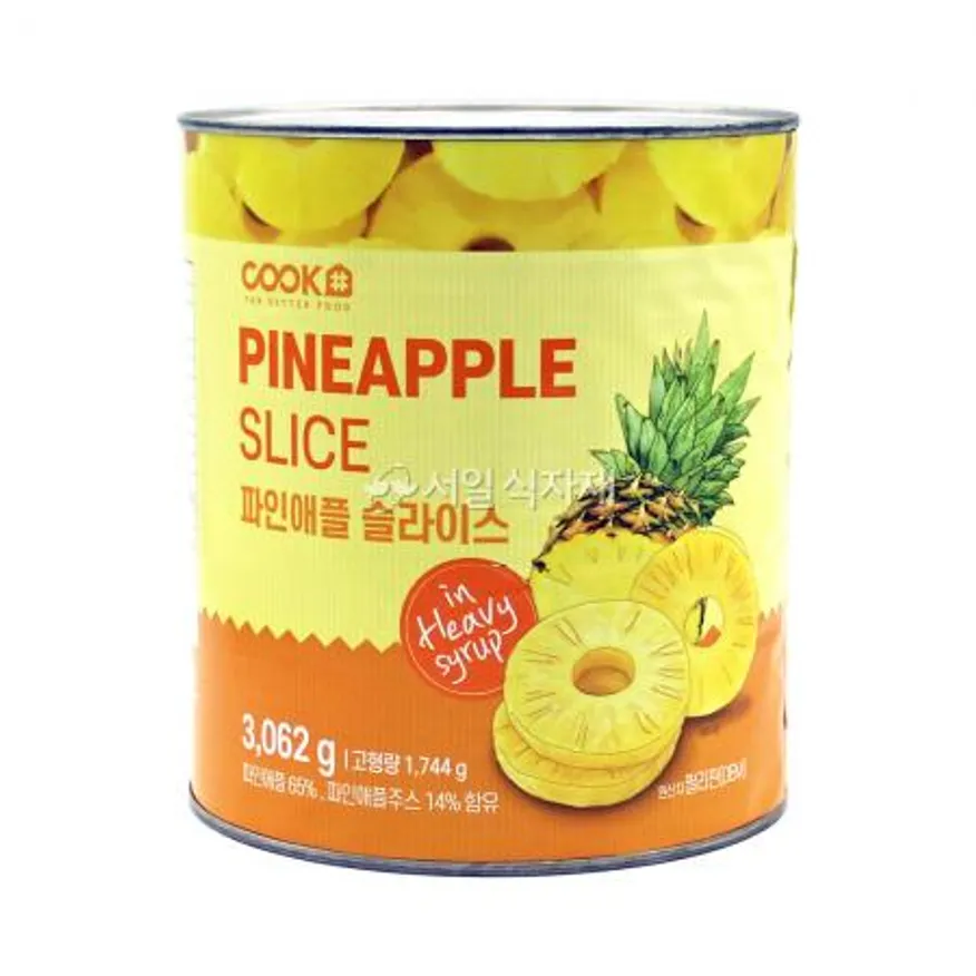 쿡샵 파인애플 슬라이스 통조림 3.026kg 이미지