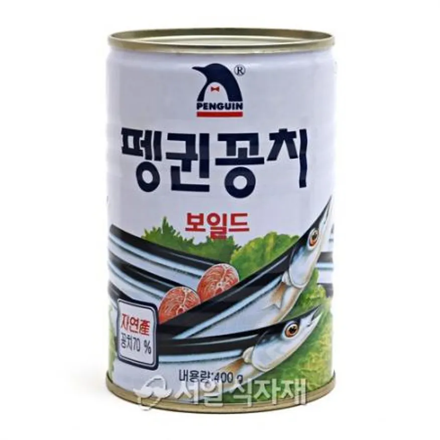 펭귄 꽁치 보일드 통조림 캔 400g X 24개 1박스 이미지