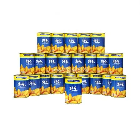 삼도 황도 슬라이스 425g 캔 과일 복숭아 통조림 이미지