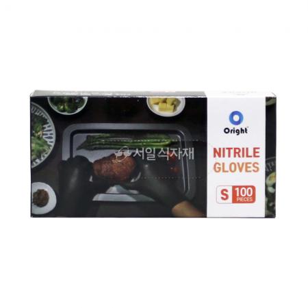 오라이트 니트릴 위생 장갑 검정색 소(S) 100매