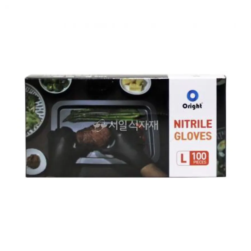 오라이트 니트릴 위생 장갑 검정색 대(L) 100매X10개 1박스 이미지