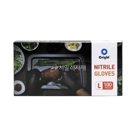 오라이트 니트릴 위생 장갑 검정색 대(L) 100매X10개 1박스 이미지