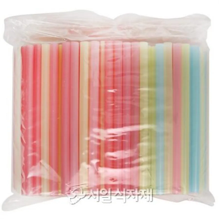 빨대 버블티 파스텔 12mmX21cm(200개) 이미지
