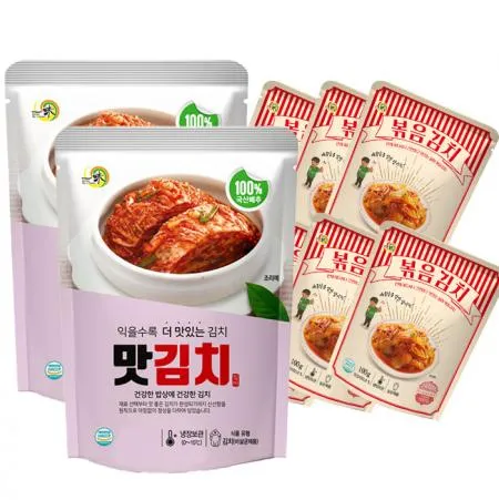 일미 맛김치 80g (10팩)+볶음김치100g(10팩)