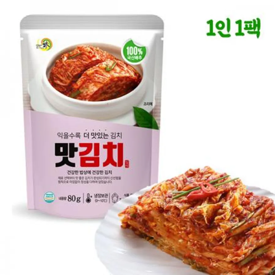 일미 맛김치 80g x140팩 (아이스박스) 편의점 무인라면 반찬 캠핑장 이미지