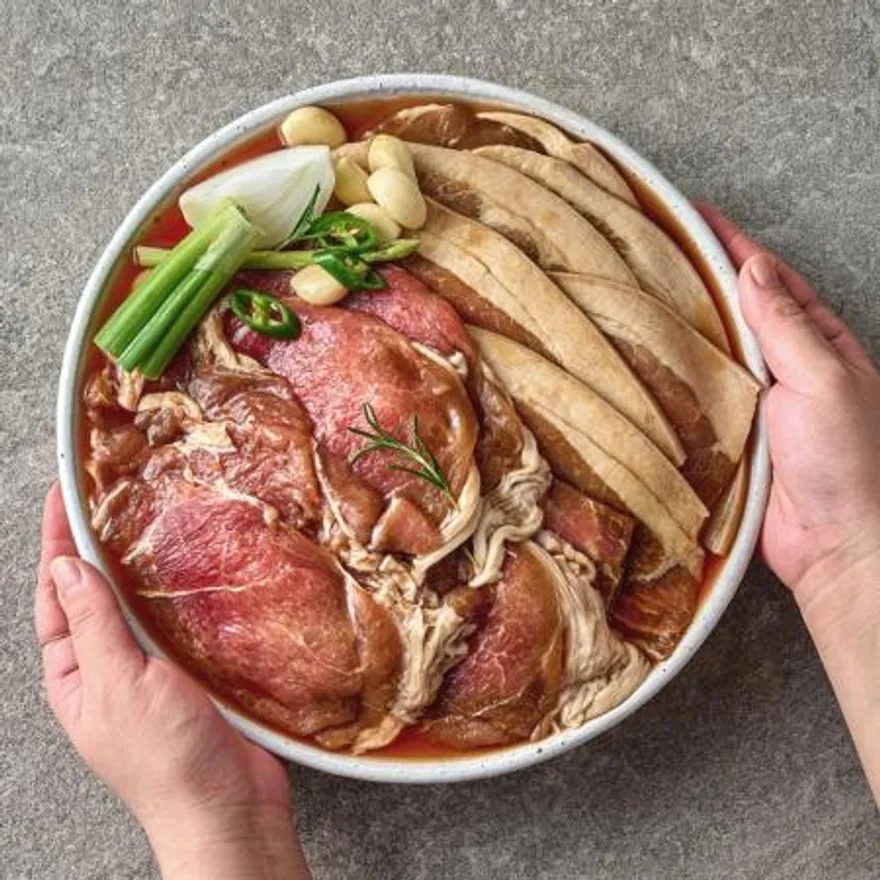 셰프의 특급 비법 소스 구이삼 제주 흑돼지 왕구이 2kg 이미지