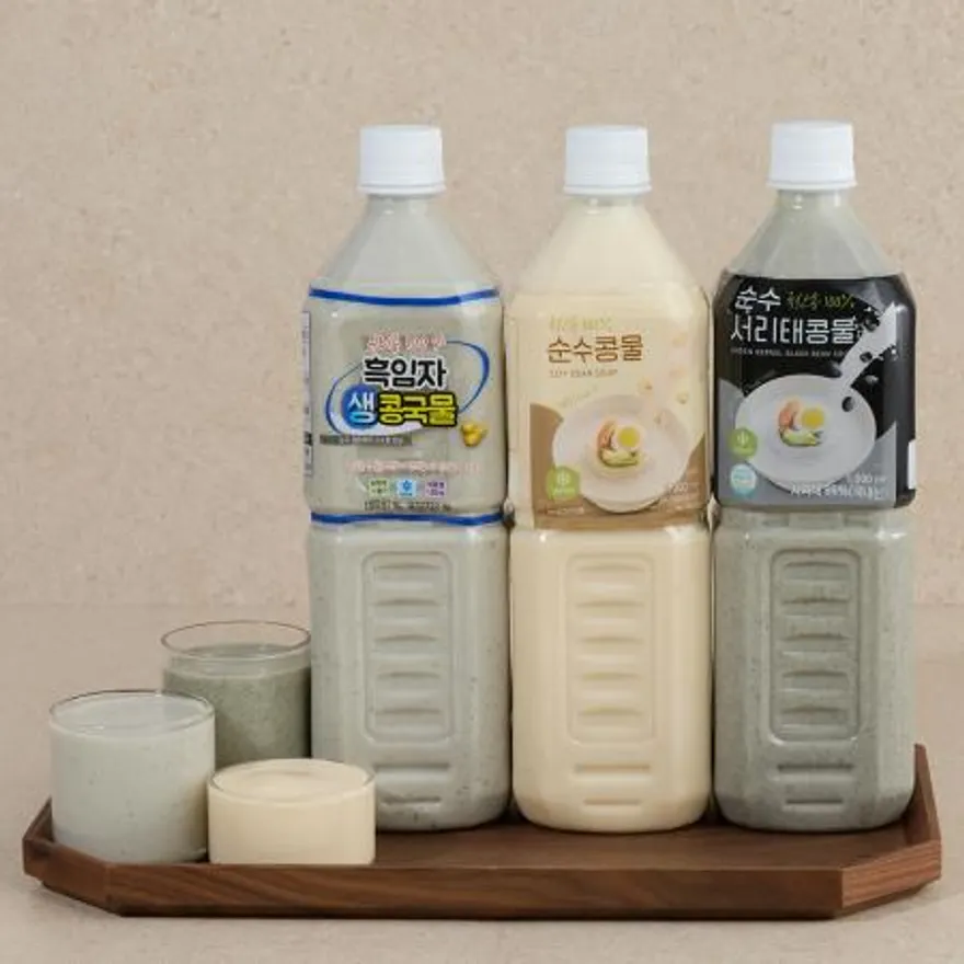 국산콩 100% 순수콩물 순수 콩물 1L 8병 이미지