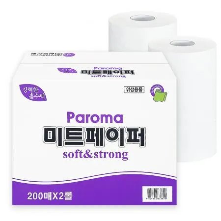 파로마 미트페이퍼 200매 2롤 흰색, 해동지 숙성지 빨아쓰는 행주 17% 할인
