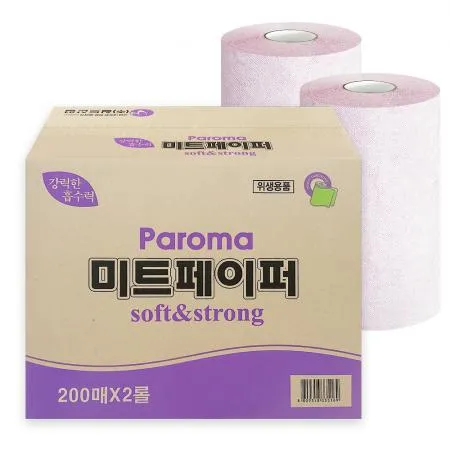 파로마 미트페이퍼 200매 2롤 적색, 해동지 숙성지 참치 육고기 핏물제거