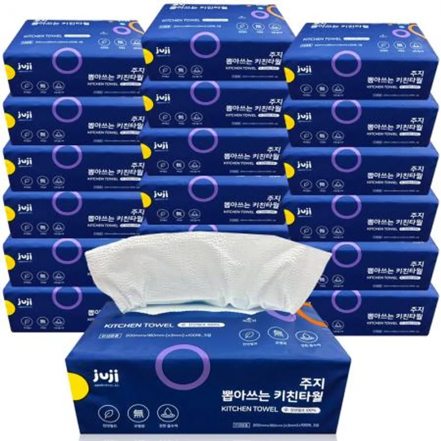 주지 뽑아쓰는 키친타올 3겹 100매 18팩, 톡톡 간편하게 뽑는 키친타월 이미지