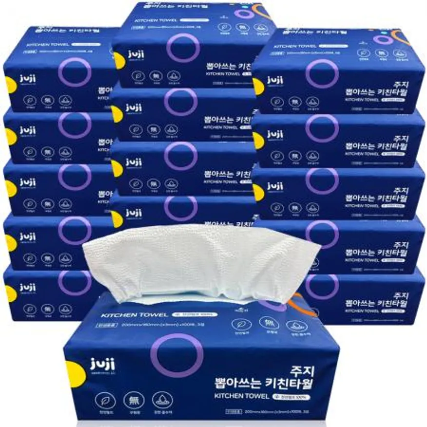 주지 뽑아쓰는 키친타올 3겹 100매 15팩, 톡톡 간편하게 뽑는 키친타월 이미지