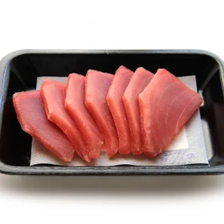 냉동 참치회 눈다랑어 속살 슬라이스 이미지