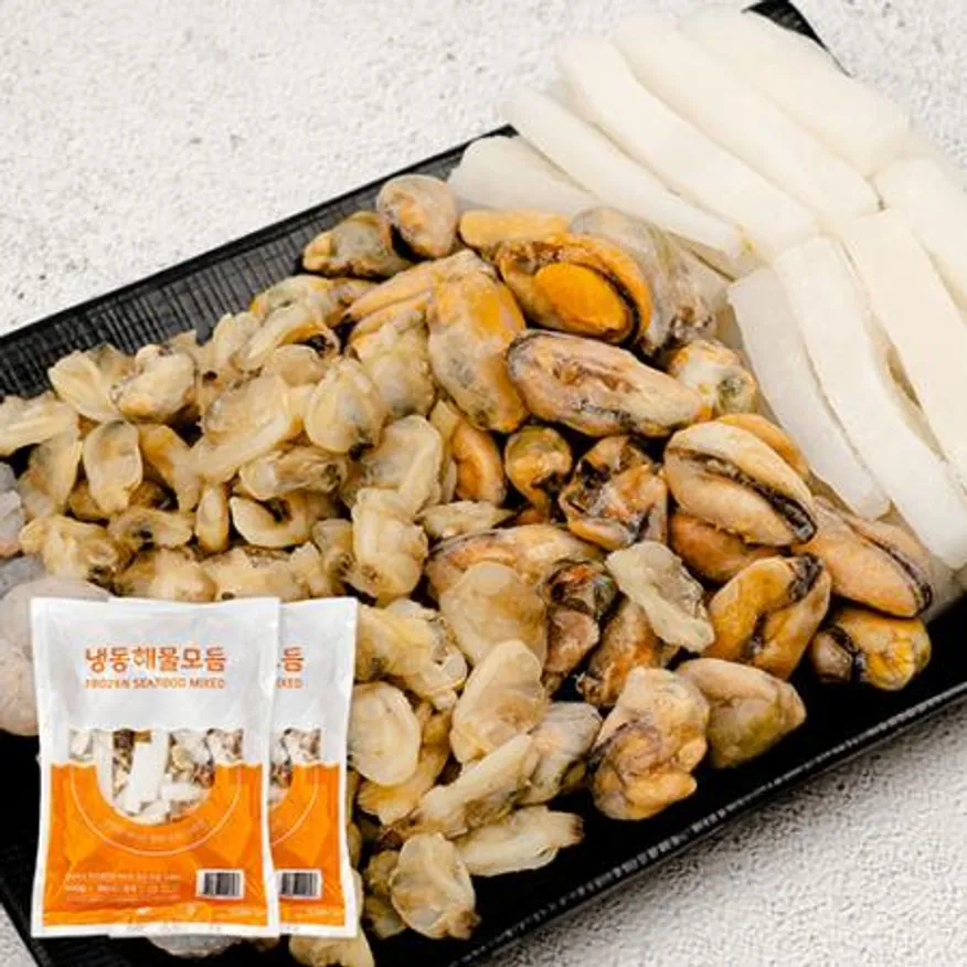 해물모듬 600g+600g 4종(오징어 새우살 바지락 홍합) 해물 믹스 파전 이미지