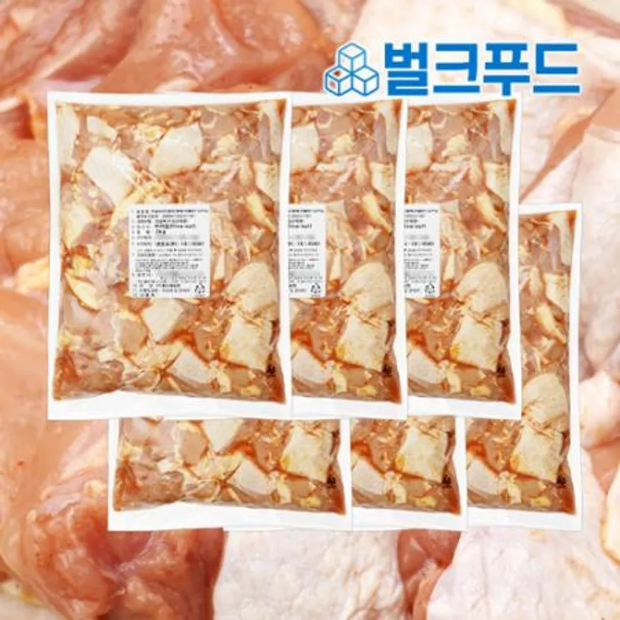 업소용 염지닭 12kg (2kgx6) 순살 냉동 닭다리살 닭정육 이미지