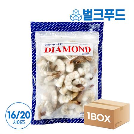 ★업소용 대용량★다이아몬드 칵테일새우 16/20사이즈 9kg 탈각 새우 흰다리새우살