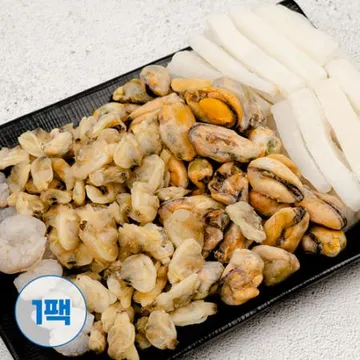 냉동해물모듬 600g 4종(오징어 새우살 바지락 홍합) 해물 믹스 파전