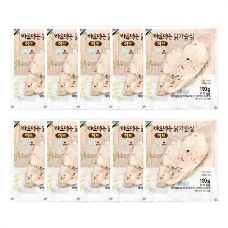 자숙 냉장 닭가슴살 1kg(100g x 10팩) 허브 다이어트 헬스 식단 이미지