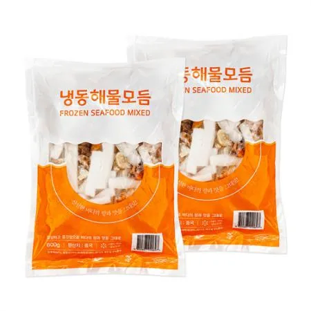 해물모듬 600g+600g 4종(오징어 새우살 바지락 홍합) 해물 믹스 파전 이미지