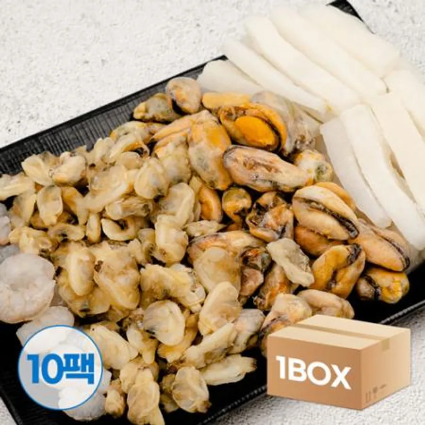 ★업소용 특가★해물모듬 4종 6kg (600g x 10팩) 업소용 해물 믹스 파전 이미지