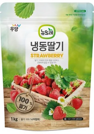 뉴뜨레 냉동 홀 딸기 1kg 무가당 국내산 이집트산 [아이스박스포함]