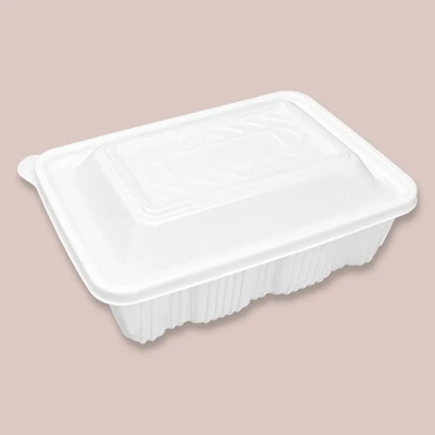 AJ 사각찜용기(백색_중_270*220*80mm_세트_100개 BOX) 이미지